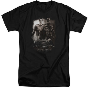 AN OFFCIALLY LICENSED BATMAN VS SUPERMAN DAWN MEN'S TALL FIT T-SHIRT BLACK