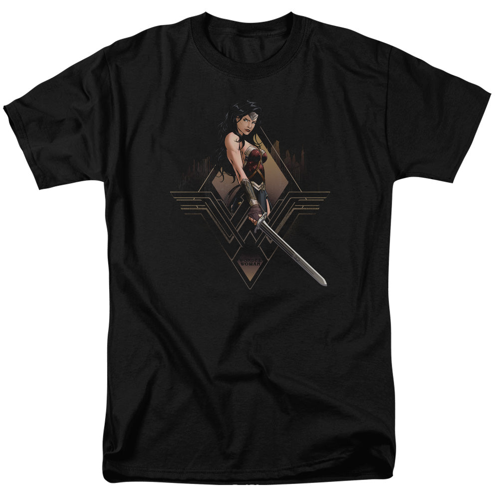 AN OFFCIALLY LICENSED BATMAN V SUPERMAN CITY GIRL MEN'S REGULAR FIT T-SHIRT BLACK