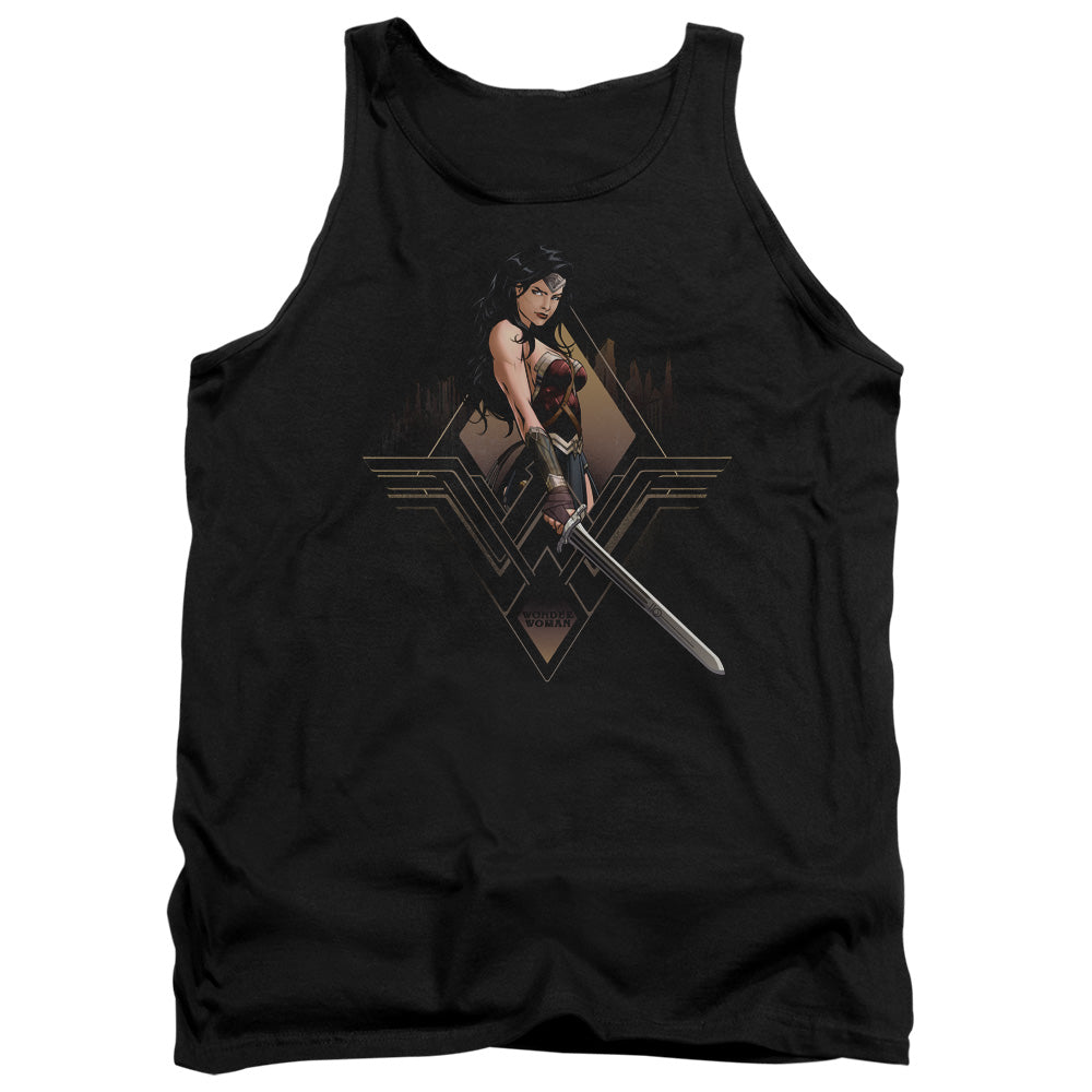 AN OFFCIALLY LICENSED BATMAN V SUPERMAN CITY GIRL ADULT UNISEX TANK TOP BLACK
