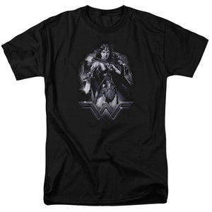 AN OFFCIALLY LICENSED BATMAN VS SUPERMAN RAINY NIGHT MEN'S REGULAR FIT T-SHIRT BLACK