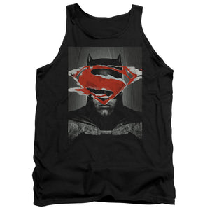 AN OFFCIALLY LICENSED BATMAN VS SUPERMAN BATMAN POSTER ADULT UNISEX TANK TOP BLACK