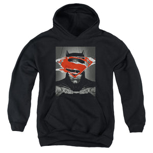 AN OFFCIALLY LICENSED BATMAN VS SUPERMAN BATMAN POSTER YOUTH HOODIE BLACK