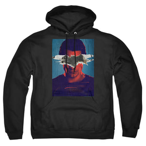 AN OFFCIALLY LICENSED BATMAN VS SUPERMAN SUPERMAN POSTER ADULT UNISEX PULLOVER HOODIE BLACK