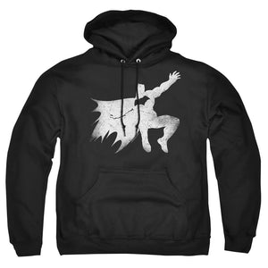 AN OFFCIALLY LICENSED BATMAN V SUPERMAN KNIGHT SILHOUETTE ADULT UNISEX PULLOVER HOODIE BLACK