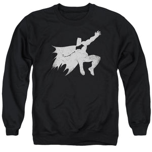AN OFFCIALLY LICENSED BATMAN V SUPERMAN KNIGHT SILHOUETTE ADULT UNISEX CREWNECK SWEATSHIRT BLACK