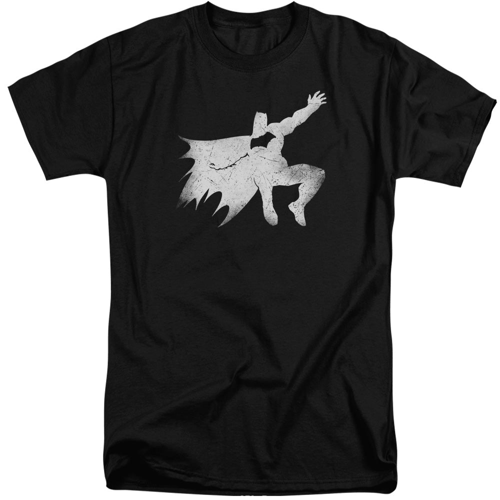 AN OFFCIALLY LICENSED BATMAN V SUPERMAN KNIGHT SILHOUETTE MEN'S TALL FIT T-SHIRT BLACK