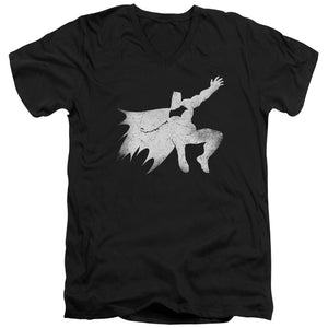 AN OFFCIALLY LICENSED BATMAN V SUPERMAN KNIGHT SILHOUETTE MEN'S V-NECK T-SHIRT BLACK