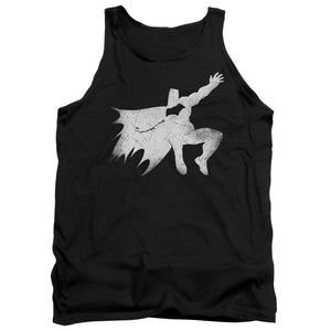 AN OFFCIALLY LICENSED BATMAN V SUPERMAN KNIGHT SILHOUETTE ADULT UNISEX TANK TOP BLACK