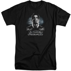 AN OFFCIALLY LICENSED BATMAN V SUPERMAN UNEQUALED MEN'S TALL FIT T-SHIRT BLACK