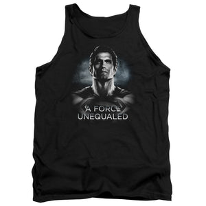 AN OFFCIALLY LICENSED BATMAN V SUPERMAN UNEQUALED ADULT UNISEX TANK TOP BLACK
