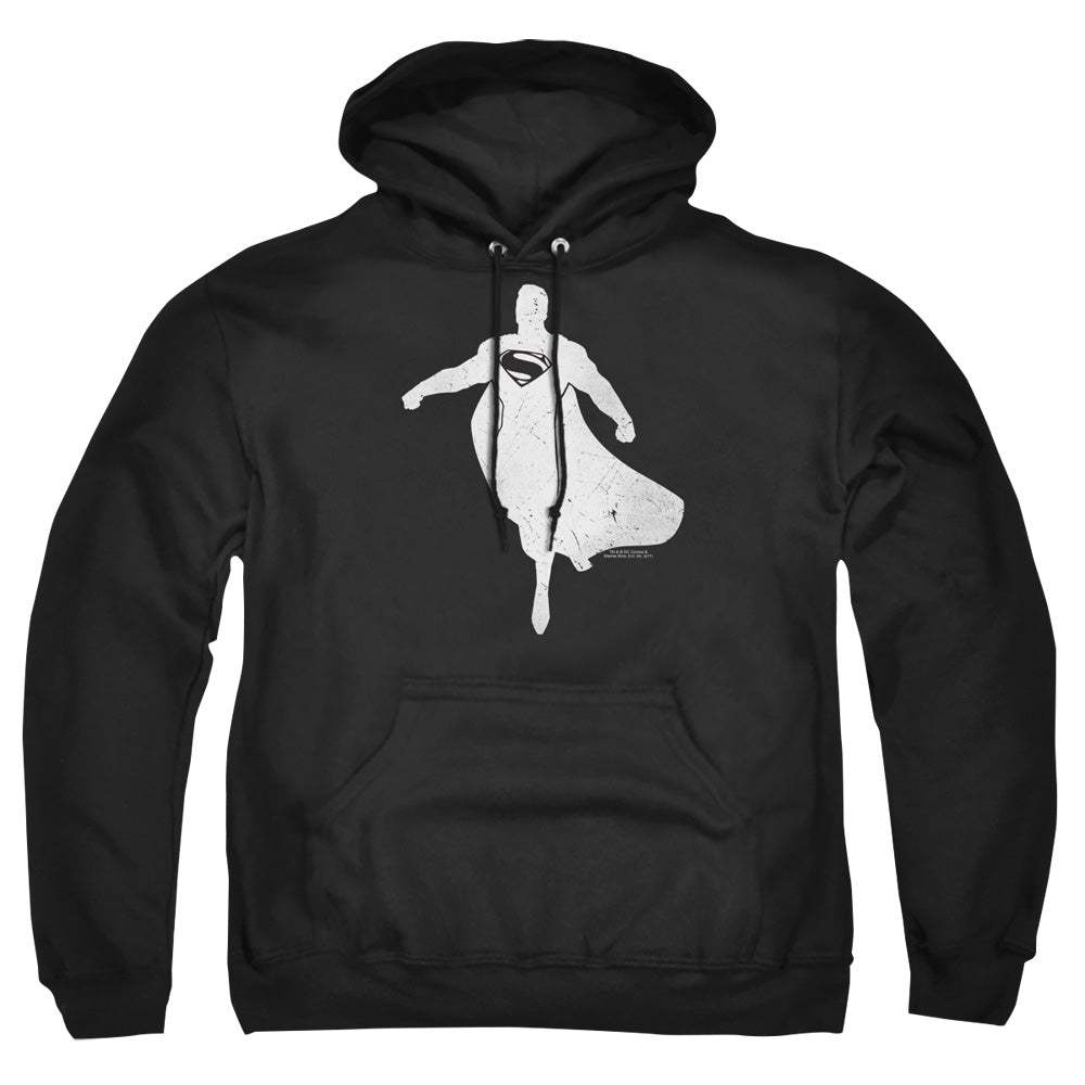 AN OFFCIALLY LICENSED BATMAN V SUPERMAN SUPERMAN SILHOUETTE ADULT UNISEX PULLOVER HOODIE BLACK