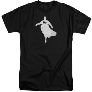 AN OFFCIALLY LICENSED BATMAN V SUPERMAN SUPERMAN SILHOUETTE MEN'S TALL FIT T-SHIRT BLACK