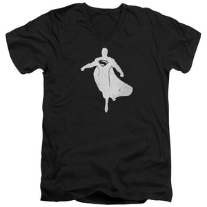 AN OFFCIALLY LICENSED BATMAN V SUPERMAN SUPERMAN SILHOUETTE MEN'S V-NECK T-SHIRT BLACK