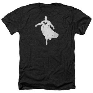 AN OFFCIALLY LICENSED BATMAN V SUPERMAN SUPERMAN SILHOUETTE MEN'S HEATHER T-SHIRT CHARCOAL