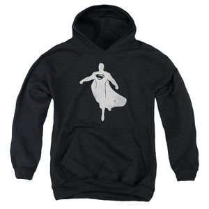 AN OFFCIALLY LICENSED BATMAN V SUPERMAN SUPERMAN SILHOUETTE YOUTH HOODIE BLACK