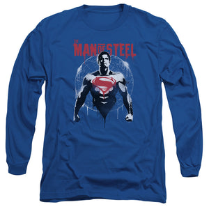 AN OFFCIALLY LICENSED BATMAN V SUPERMAN SUPER SPRAY MEN'S LONG SLEEVE T-SHIRT ROYAL