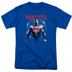 AN OFFCIALLY LICENSED BATMAN V SUPERMAN SUPER SPRAY MEN'S REGULAR FIT T-SHIRT ROYAL