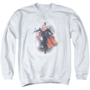 AN OFFCIALLY LICENSED BATMAN VS SUPERMAN A NEW DAWN ADULT UNISEX CREWNECK SWEATSHIRT WHITE