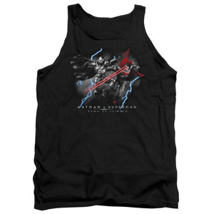 AN OFFCIALLY LICENSED BATMAN V SUPERMAN LIGHTNIING V HEAT VISION ADULT UNISEX TANK TOP BLACK