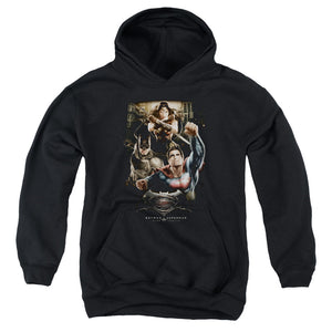 AN OFFCIALLY LICENSED BATMAN V SUPERMAN THREE IN ACTION YOUTH HOODIE BLACK