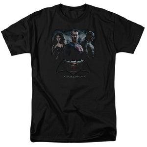 AN OFFCIALLY LICENSED BATMAN V SUPERMAN THE CREW MEN'S REGULAR FIT T-SHIRT BLACK