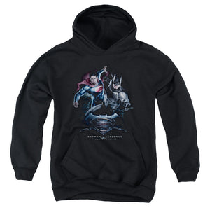 AN OFFCIALLY LICENSED BATMAN V SUPERMAN TEAM UP YOUTH HOODIE BLACK