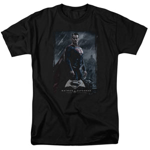 AN OFFCIALLY LICENSED BATMAN V SUPERMAN SUPE POSTER MEN'S REGULAR FIT T-SHIRT BLACK