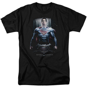 AN OFFCIALLY LICENSED BATMAN V SUPERMAN SUPE GROUND ZERO MEN'S REGULAR FIT T-SHIRT BLACK