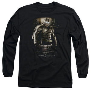 AN OFFCIALLY LICENSED BATMAN V SUPERMAN BATS GROUND ZERO MEN'S LONG SLEEVE T-SHIRT BLACK