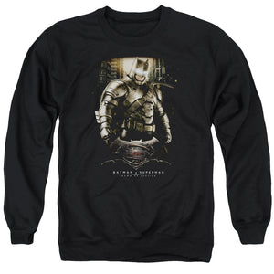 AN OFFCIALLY LICENSED BATMAN V SUPERMAN BATS GROUND ZERO ADULT UNISEX CREWNECK SWEATSHIRT BLACK