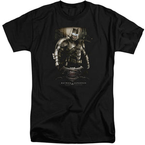 AN OFFCIALLY LICENSED BATMAN V SUPERMAN BATS GROUND ZERO MEN'S TALL FIT T-SHIRT BLACK