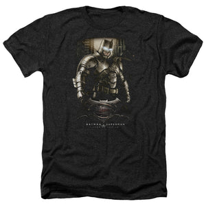 AN OFFCIALLY LICENSED BATMAN V SUPERMAN BATS GROUND ZERO MEN'S HEATHER T-SHIRT CHARCOAL