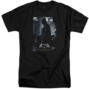 AN OFFCIALLY LICENSED BATMAN V SUPERMAN BAT POSTER MEN'S TALL FIT T-SHIRT BLACK