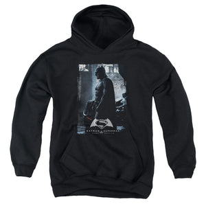 AN OFFCIALLY LICENSED BATMAN V SUPERMAN BAT POSTER YOUTH HOODIE BLACK