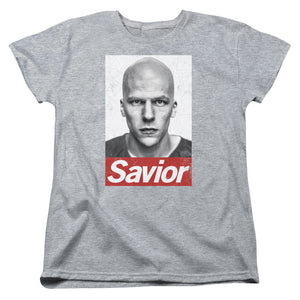 AN OFFCIALLY LICENSED BATMAN V SUPERMAN SAVIOR WOMEN'S REGULAR FIT T-SHIRT ATHLETIC HEATHER