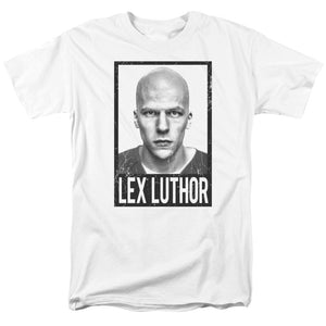 AN OFFCIALLY LICENSED BATMAN V SUPERMAN LUTHOR MEN'S REGULAR FIT T-SHIRT WHITE