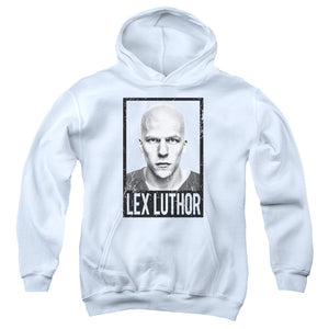 AN OFFCIALLY LICENSED BATMAN V SUPERMAN LUTHOR YOUTH HOODIE WHITE