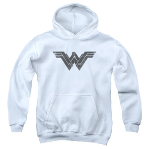 AN OFFCIALLY LICENSED BATMAN V SUPERMAN FOLDED AND DISTRESSED YOUTH HOODIE WHITE