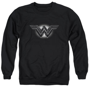 AN OFFCIALLY LICENSED BATMAN V SUPERMAN GLOW EMBLEM ADULT UNISEX CREWNECK SWEATSHIRT BLACK