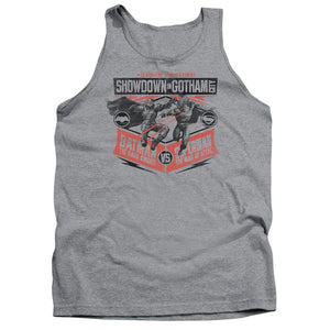 AN OFFCIALLY LICENSED BATMAN V SUPERMAN SHOWDOWN IN GOTHAM ADULT UNISEX TANK TOP ATHLETIC HEATHER