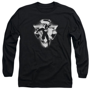 AN OFFCIALLY LICENSED BATMAN V SUPERMAN TRIPLE DIAMOND MEN'S LONG SLEEVE T-SHIRT BLACK