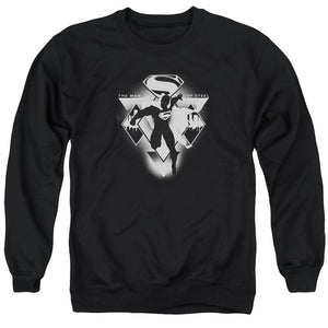 AN OFFCIALLY LICENSED BATMAN V SUPERMAN TRIPLE DIAMOND ADULT UNISEX CREWNECK SWEATSHIRT BLACK