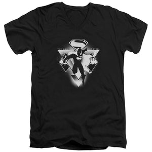 AN OFFCIALLY LICENSED BATMAN V SUPERMAN TRIPLE DIAMOND MEN'S V-NECK T-SHIRT BLACK