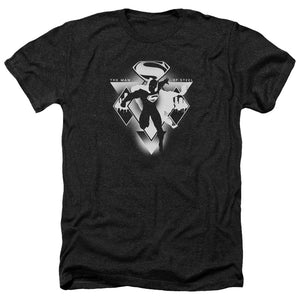 AN OFFCIALLY LICENSED BATMAN V SUPERMAN TRIPLE DIAMOND MEN'S HEATHER T-SHIRT CHARCOAL