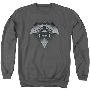 AN OFFCIALLY LICENSED BATMAN V SUPERMAN FEAR ADULT UNISEX CREWNECK SWEATSHIRT CHARCOAL