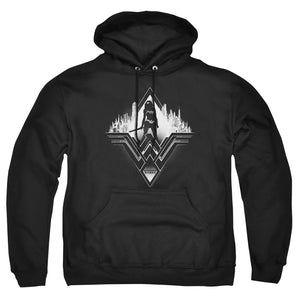 AN OFFCIALLY LICENSED BATMAN V SUPERMAN CITY WARRIOR ADULT UNISEX PULLOVER HOODIE BLACK