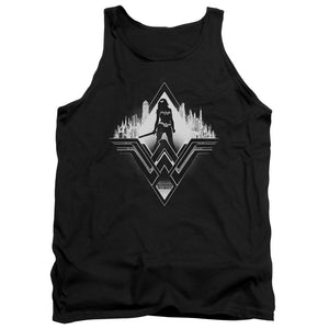 AN OFFCIALLY LICENSED BATMAN V SUPERMAN CITY WARRIOR ADULT UNISEX TANK TOP BLACK
