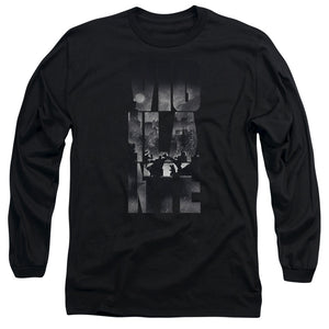 AN OFFCIALLY LICENSED BATMAN V SUPERMAN RAINY VIGLANTE MEN'S LONG SLEEVE T-SHIRT BLACK