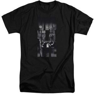 AN OFFCIALLY LICENSED BATMAN V SUPERMAN RAINY VIGLANTE MEN'S TALL FIT T-SHIRT BLACK