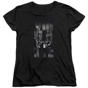 AN OFFCIALLY LICENSED BATMAN V SUPERMAN RAINY VIGLANTE WOMEN'S REGULAR FIT T-SHIRT BLACK